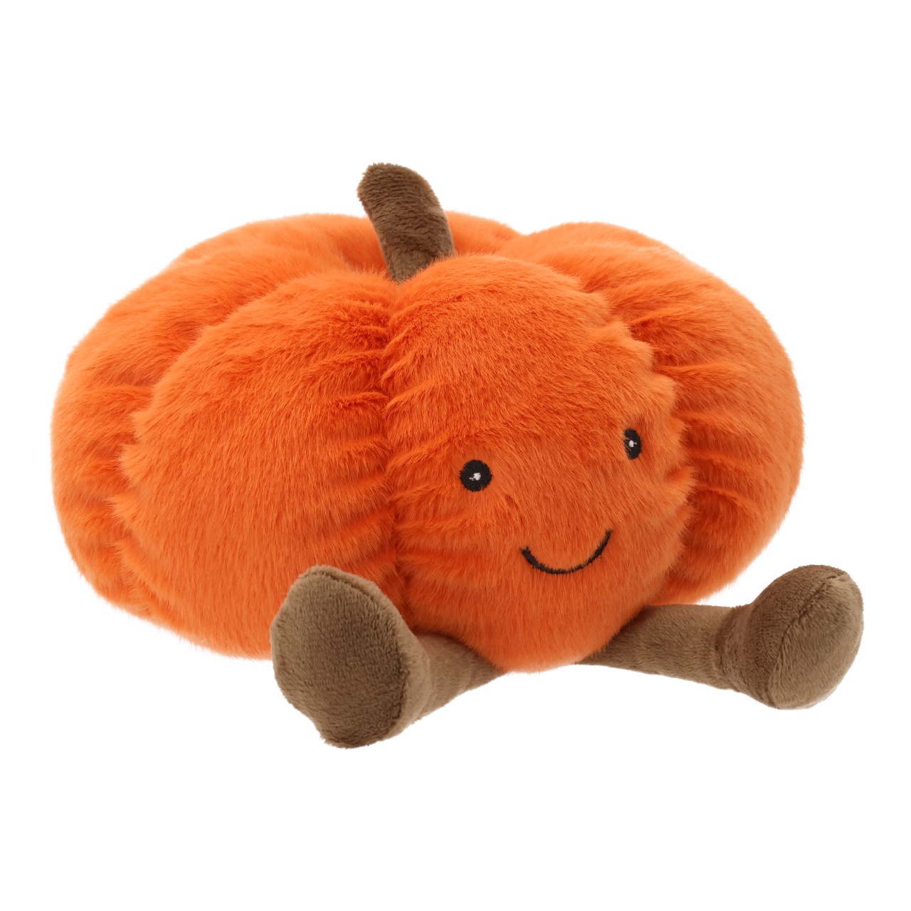 Sgabello con bordo a zucca in tessuto arancione (L/H/D) 22x10x22cm Pfirsich Kürbis, Plüschtier, Kuscheltier, Orange, Stofftier