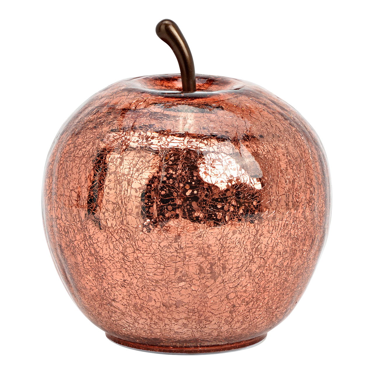 Apfel mit 20er LED aus Glas, Metallic Pink (B/H/T) 16x17x16cm mit 6/18 Timer Batteriebetrieb 3xAA nicht enthalten
