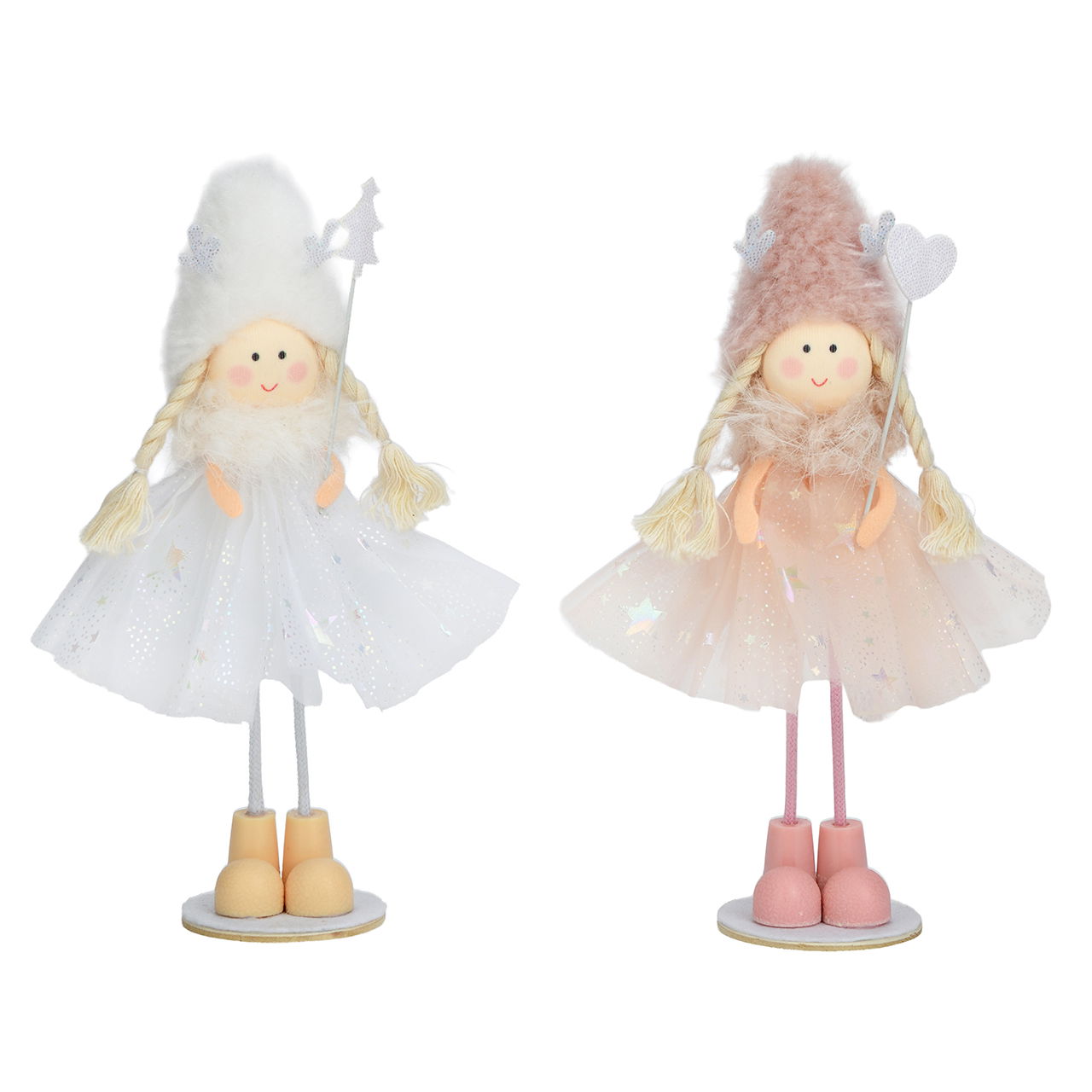 Mädchen aus Textil Weiß 2-fach sortiert (B/H/T) 12x19x5cm Puppe, Spielzeug