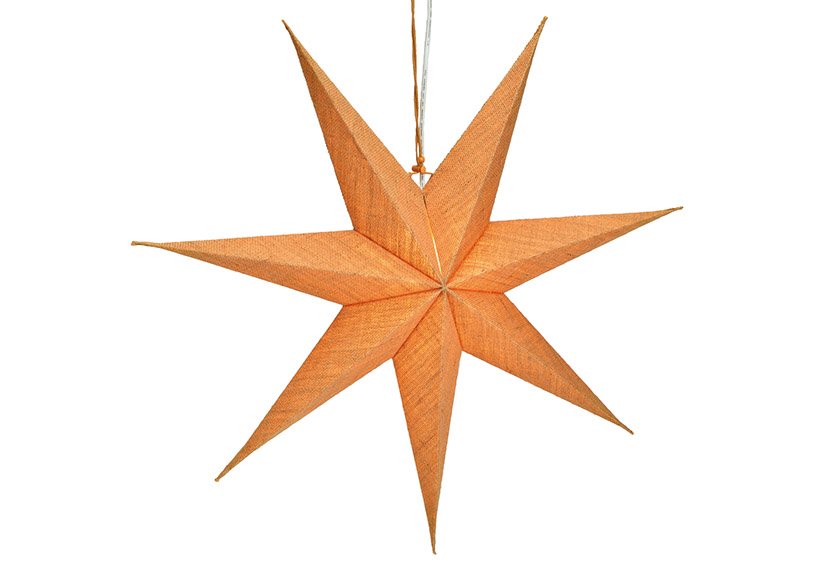 Estrella luminosa 7 puntas de papel/cartón, naturaleza de yute Ø60cm