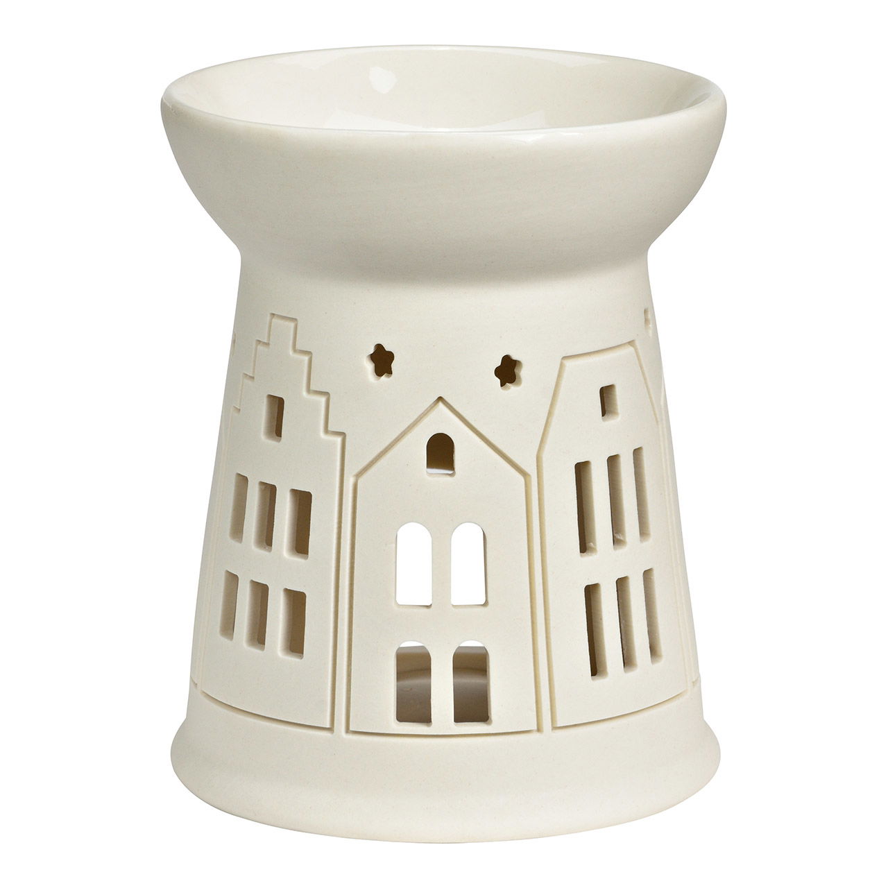 Scent lamp house decor made of porcelain, white (W/H/D) 10x12x10cm