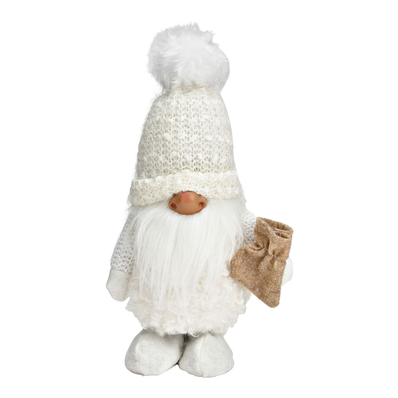 Lutin en textile blanc (L/H/P) 17x29x11cm