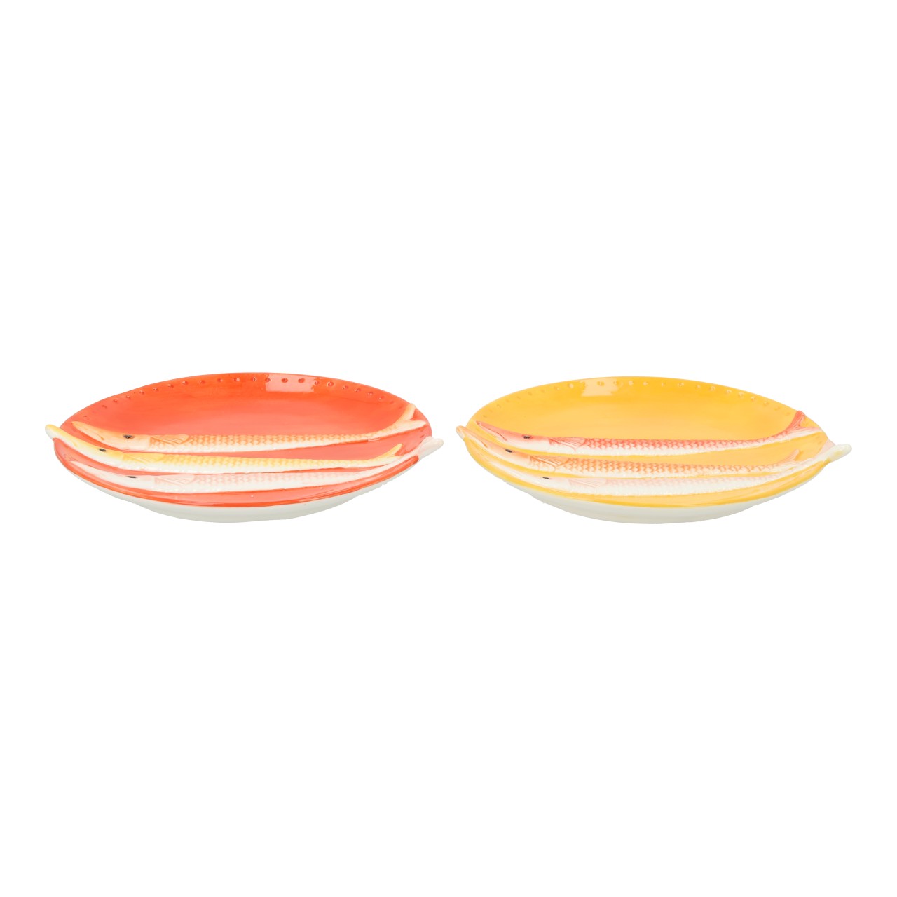 Schalen, Servierplatten, Keramik, Orangetöne, Mehrere Schalen
