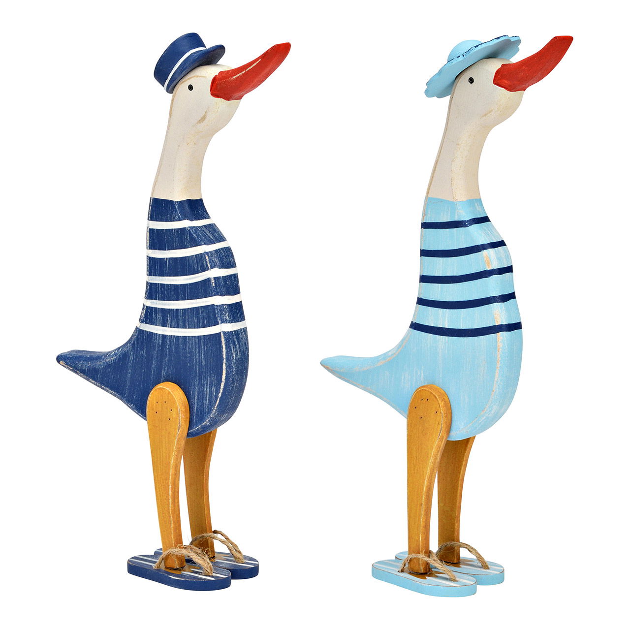 Maritime goose made of wood, 2-fold, blue (W/H/D) 12x28x6cm