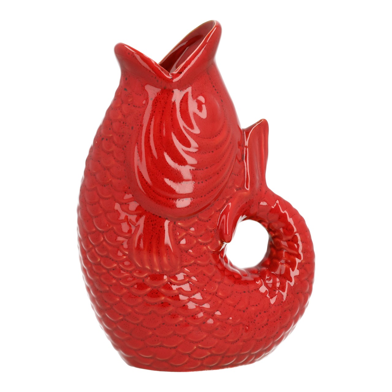 Vase Fisch aus Porzellan Rot (B/H/T) 15x21x8cm | 10049106