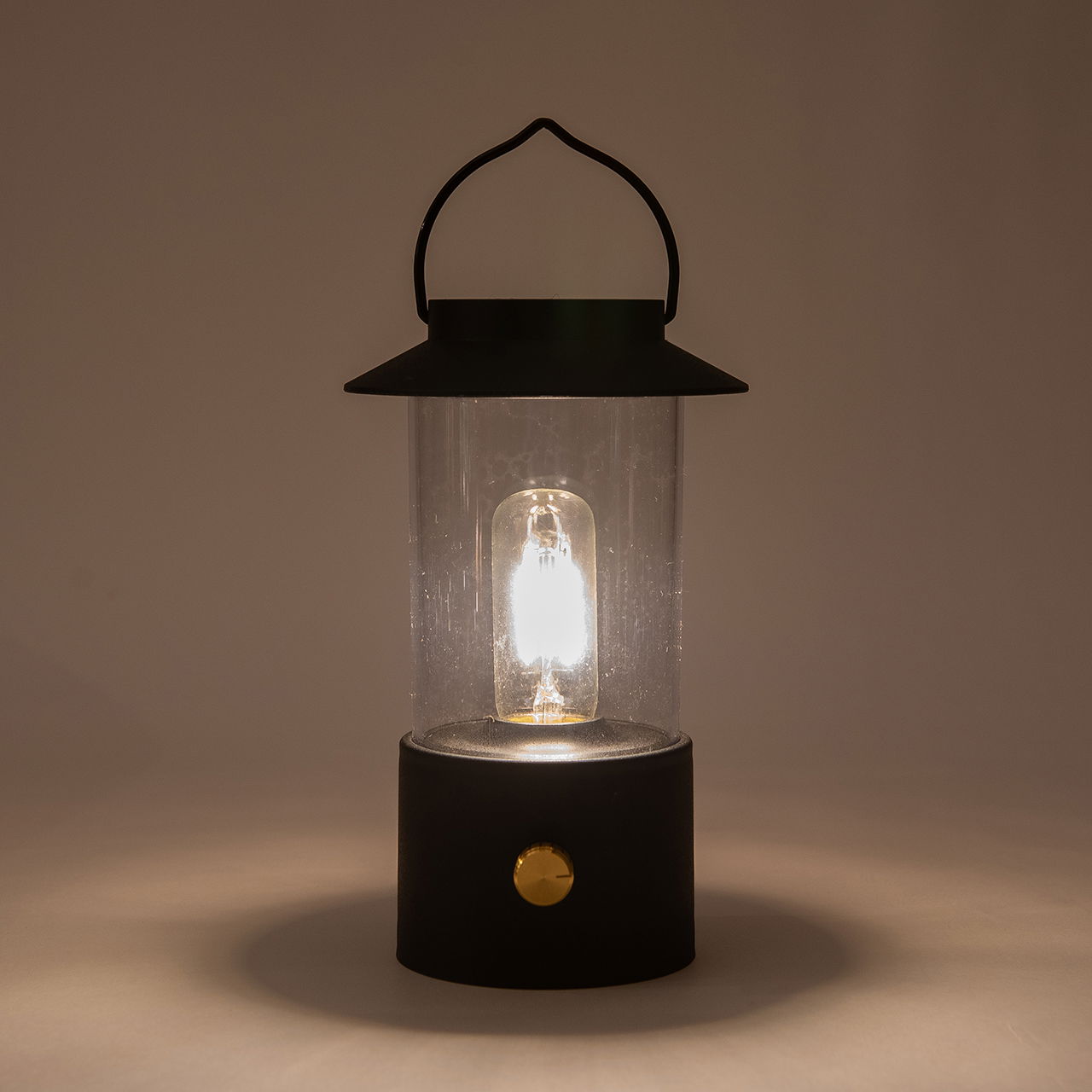 Lantern IP44 warm white dimmable, LED included 80cm USB cable made of plastic, matt black (W/H/D) 9x9x24cm