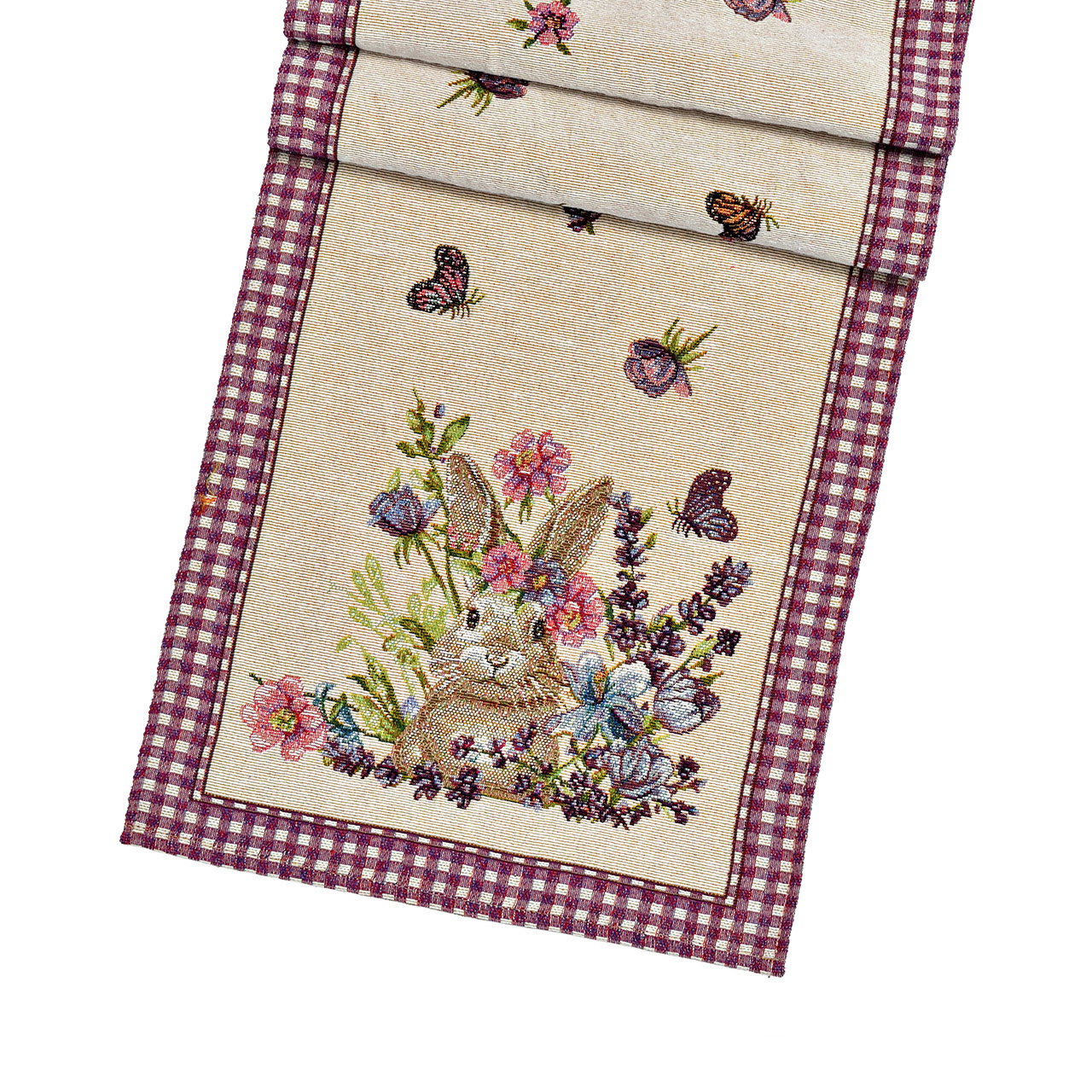 Chemin de table en textile, fleurs, lilas (L/H) 183x33cm Dekoration für Zuhause, Teppich
