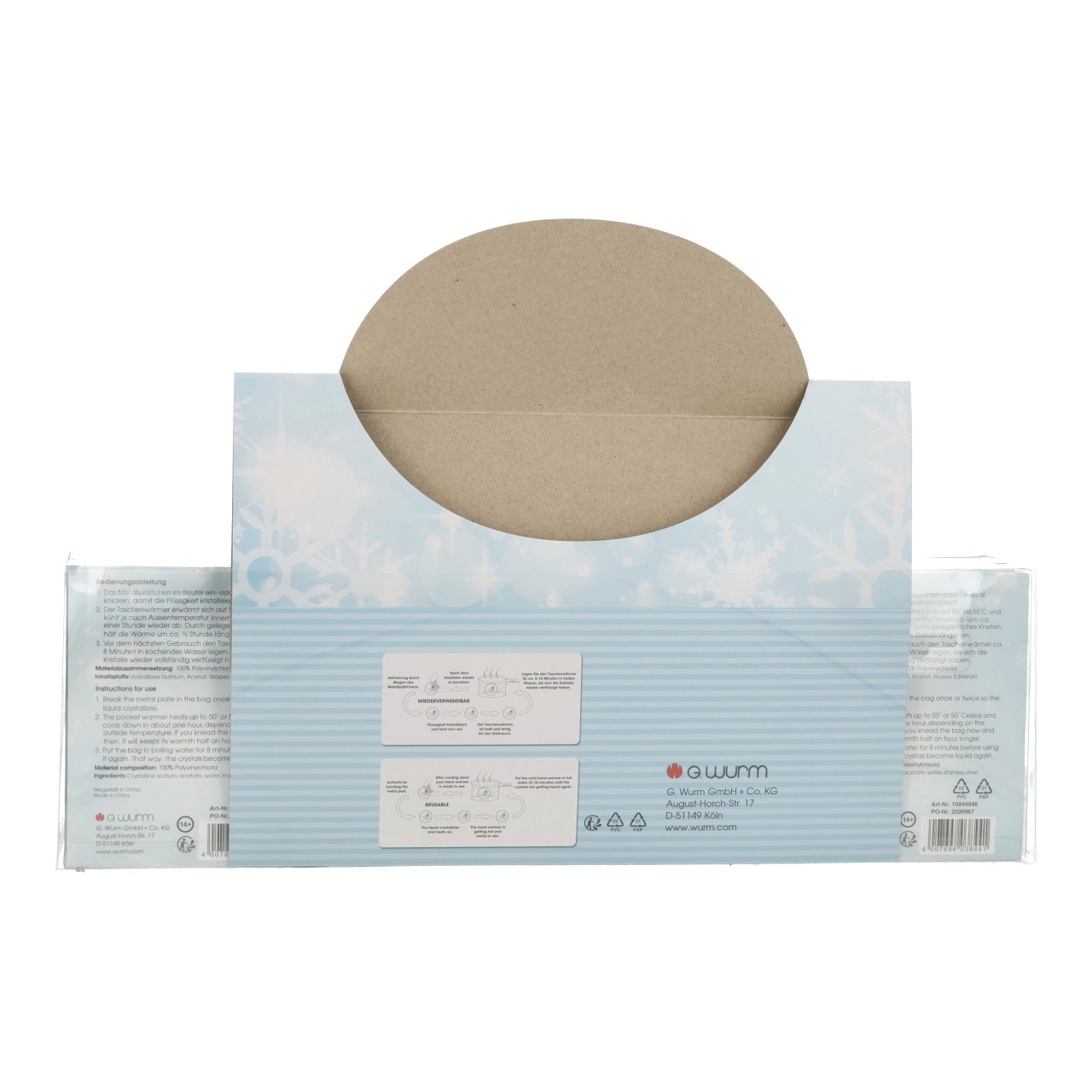 Aquecedor de bolso em plástico com motivo de vaca das terras altas, castanho (L/A/P) 10x8x1 cm box, verpackung, turquoise, schneeflocke, kartonkreis