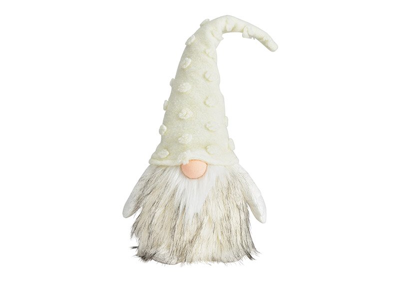 Gnome from textile white (W/H/D) 17x42x16cm