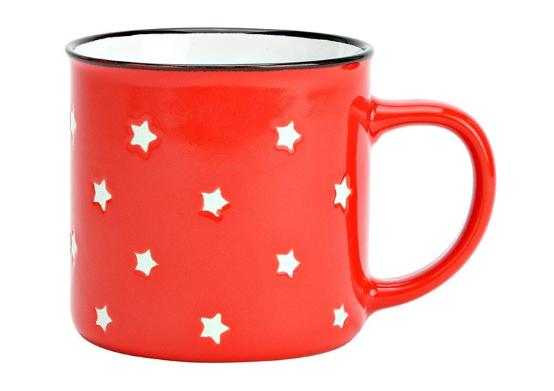 Mug stoneware espresso star red (W/H/D) 9x8x9cm
