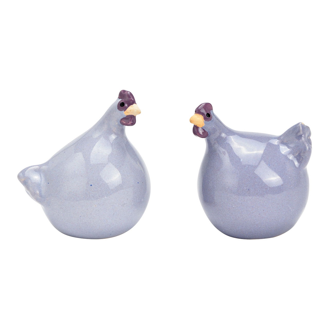 Pollo in ceramica viola 2 pieghe, (L/H/D) 5x6x6cm Pollo in ceramica viola 2 pieghe, (L/H/D) 5x6x6cm