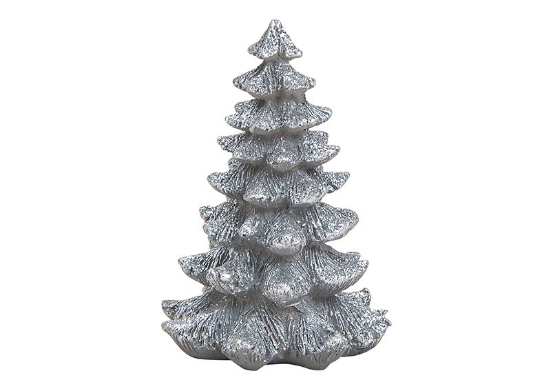 Albero di Natale in poli argento (w/h/d) 8x12x8cm