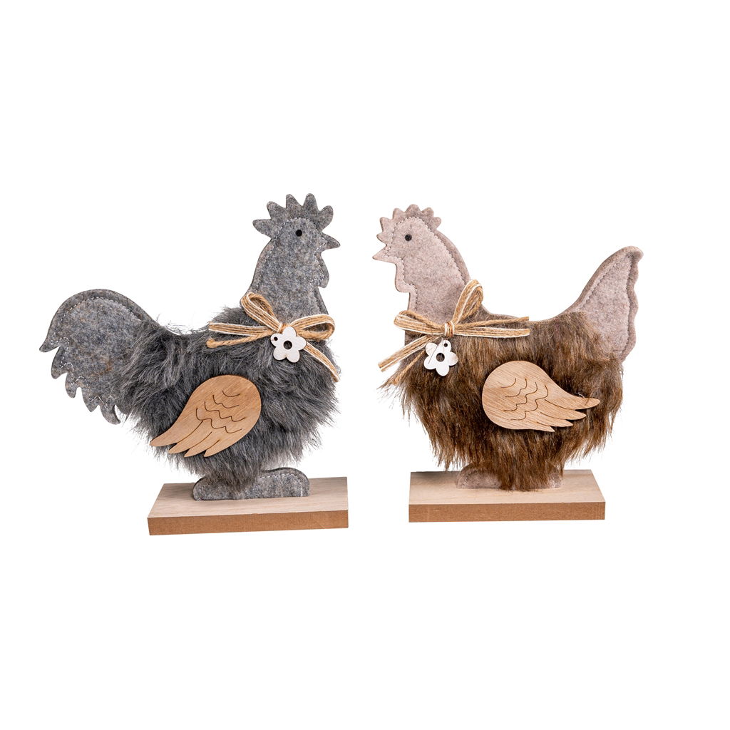 Présentoir Poulet, 1 motif (brun), tissu/bois, 17,5x5x20cm, 1 pc, Tier, Vogel, Hühnchen, Geflügel