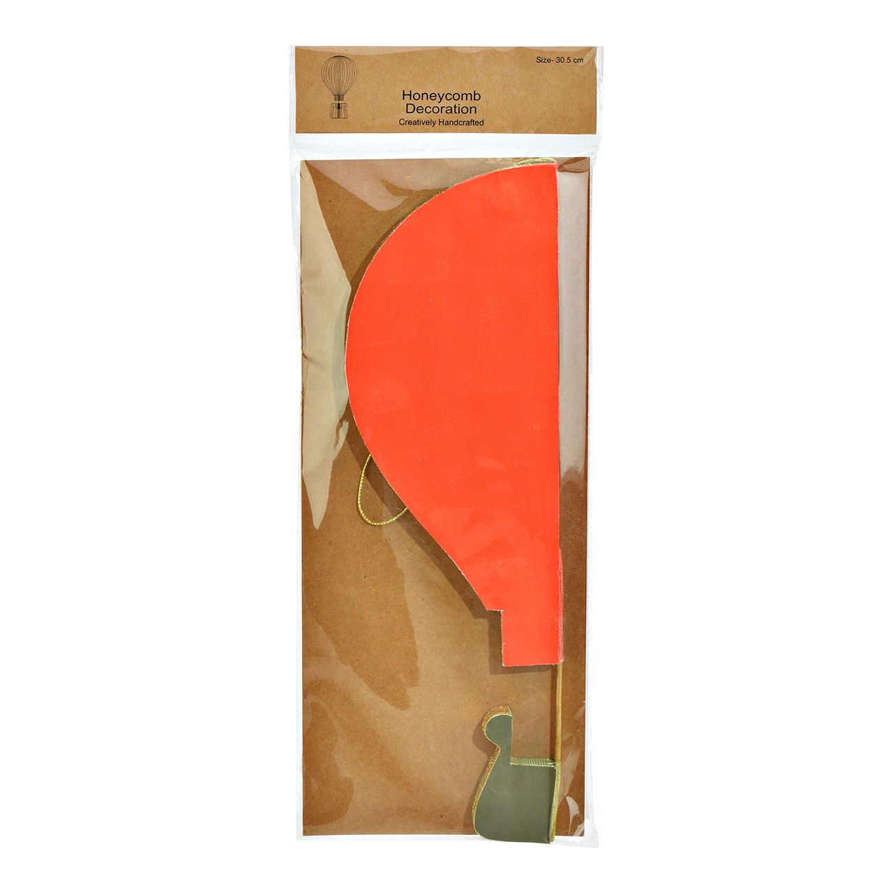 Luchtballonhanger van papier/karton, oranje/groen (B/H/D) 19x30x19cm