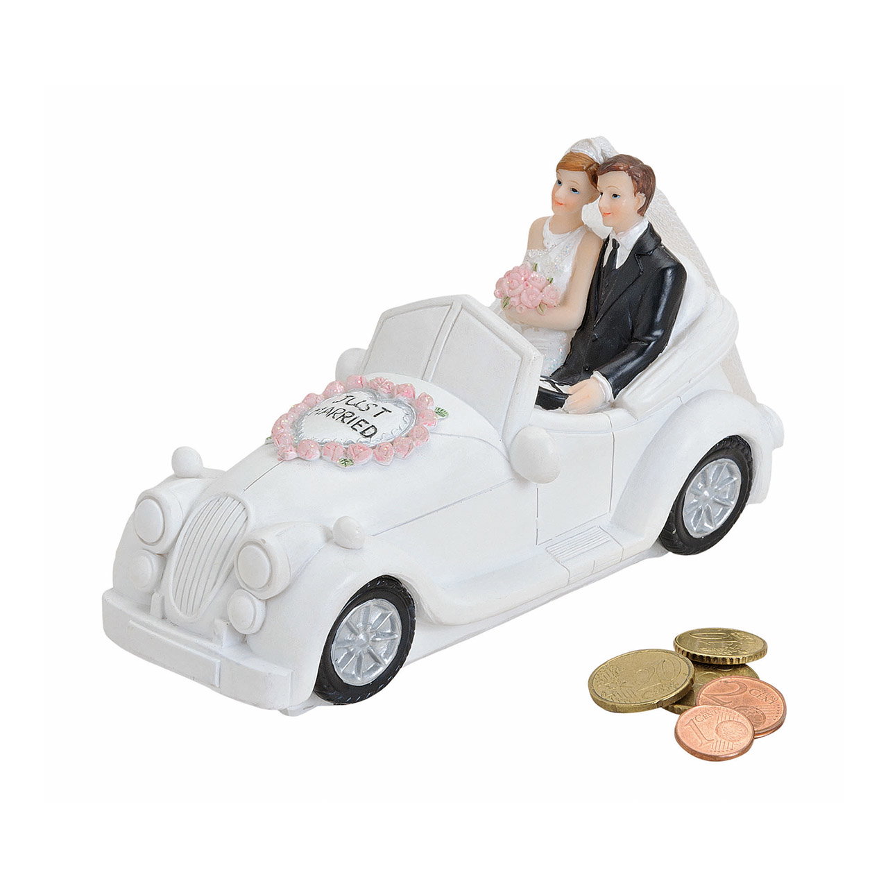 Hochzeitsauto, Hochzeitsfigur, Hochzeitsspielzeug, Miniaturauto, Geldscheine-Sparset