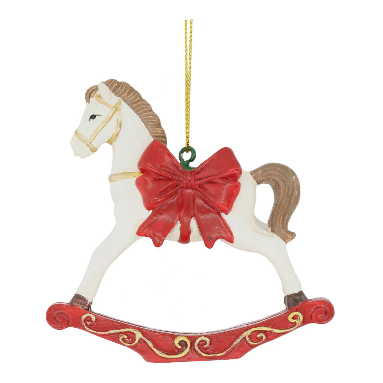 Hänger Schaukelpferd aus Poly Rot/Weiß (B/H/T) 8x9x2cm Hänger Schaukelpferd aus Poly Rot/Weiß (B/H/T) 8x9x2cm