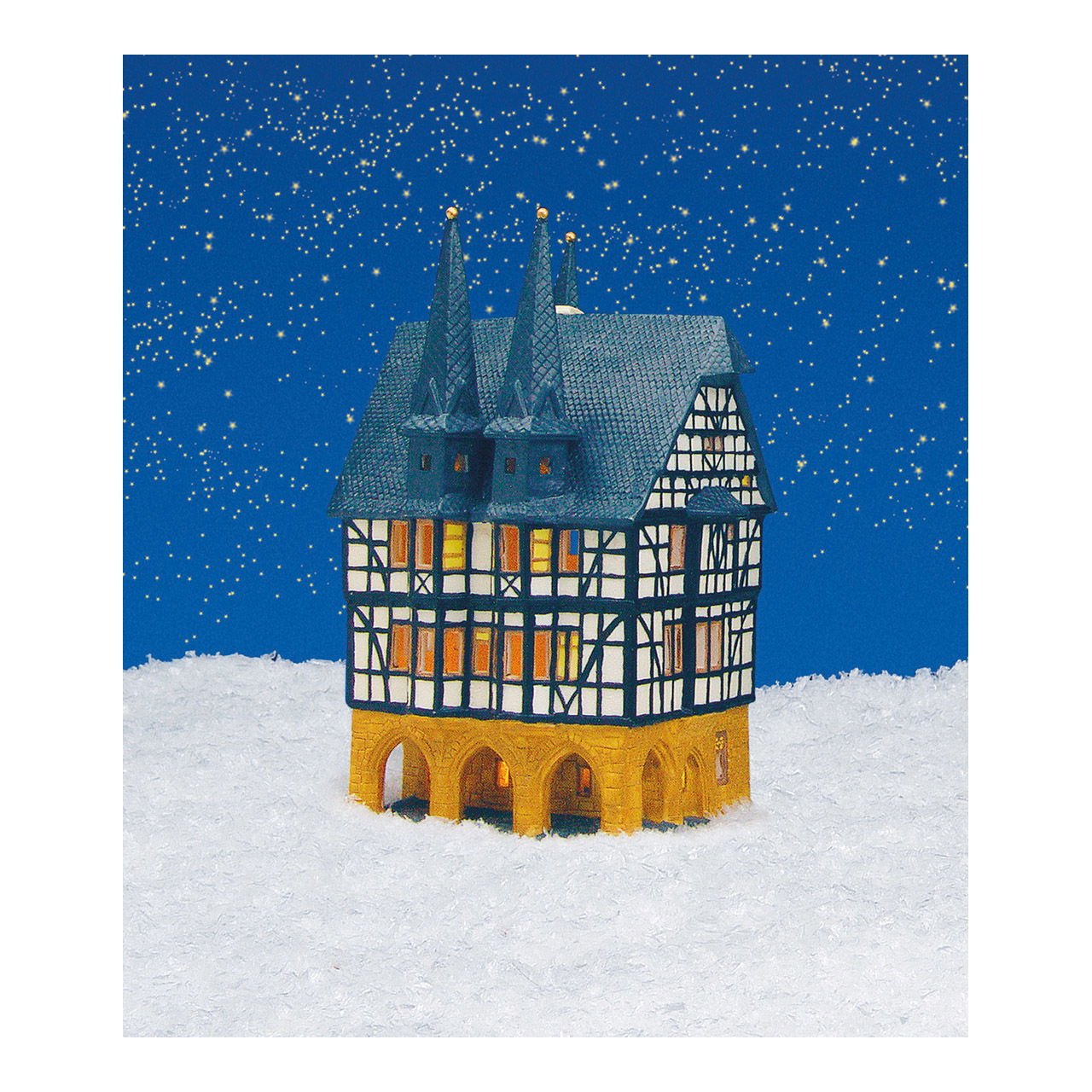 Wurm Lichthaus Rathaus Alsfeld aus Porzellan, Bunt (B/H/T) 11x21x14cm