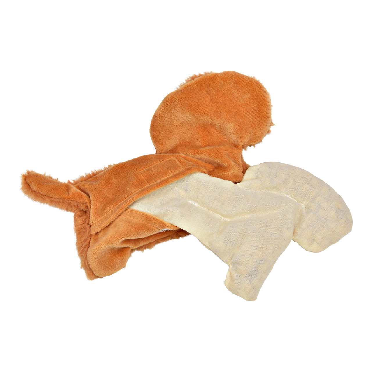 Kersenpitkussen hond pluche hoes van polyester, bruin (B/H/D) 22x15x3cm