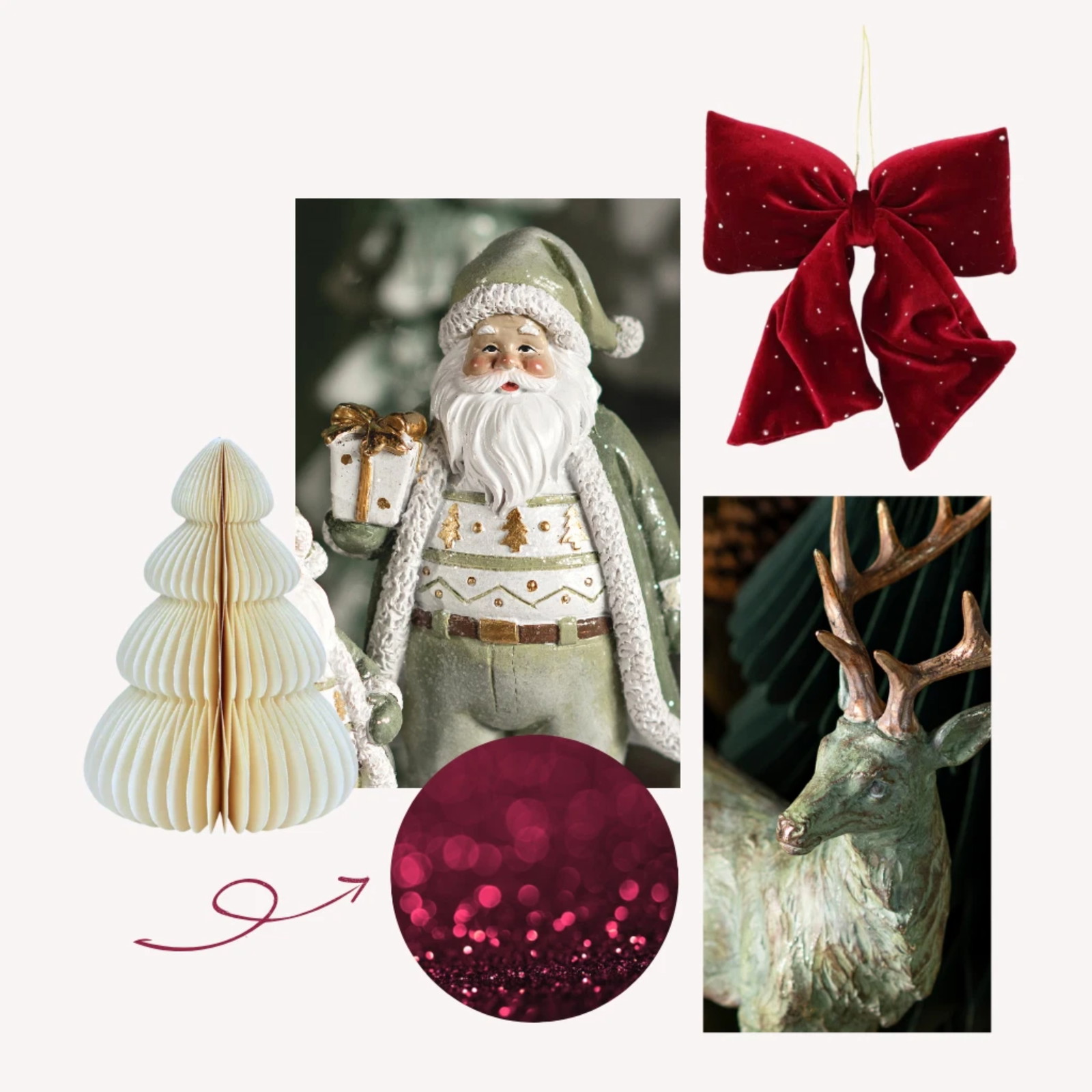 Dekofigur, Weihnachtsdeko, Elch, Schal, Glitzerball