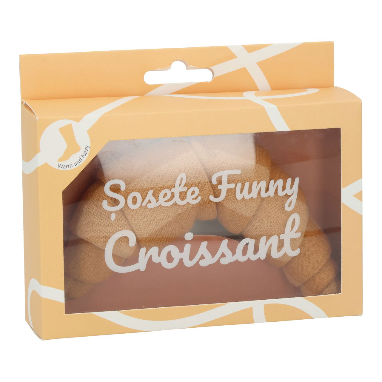 Calcetines Croissant de tejido Marrón (A/A/D) 16x10.5x4cm Essen, Süßigkeiten, Erste Hilfe