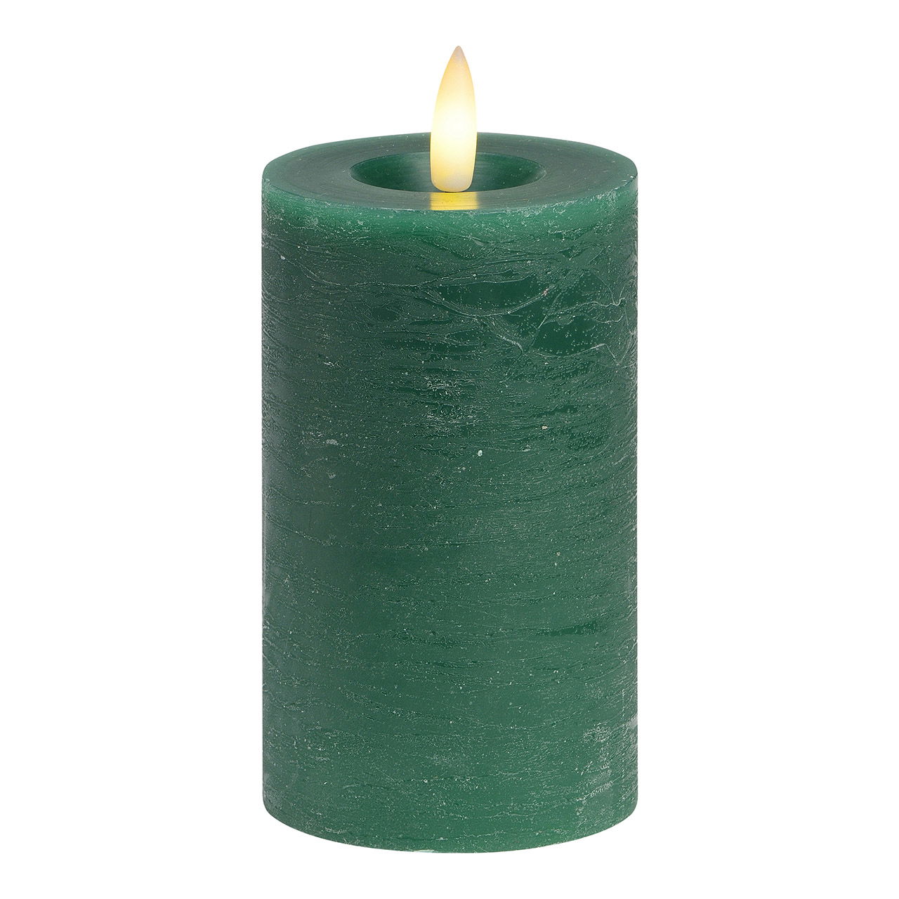 Candle LED green, flickering light, exclusive 2xAAA made of wax (W/H/D) 7x12x7cm