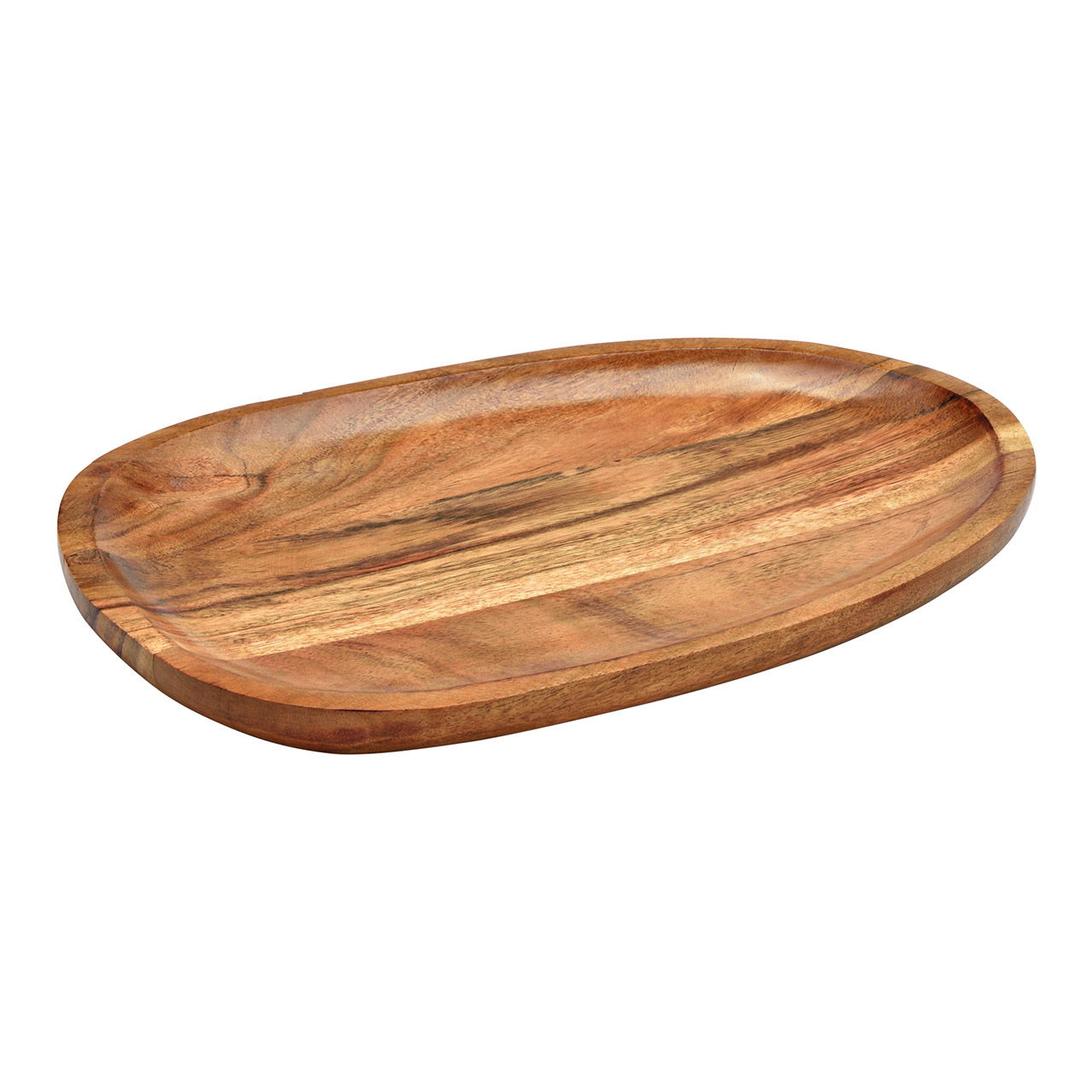 Acacia houten ovale schaal naturel (w/h/d) 30x2x20cm