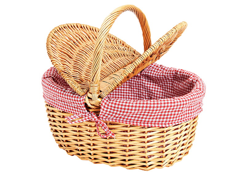 Cesto de piquenique em vime, L40 x P30 x A18 cm Cesto de piquenique em vime, L40 x P30 x A18 cm