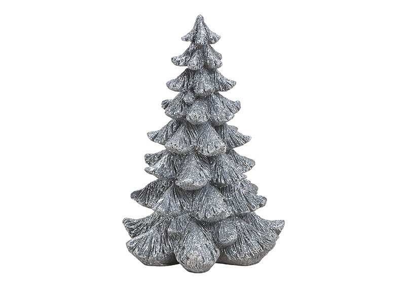 Christmas tree poly silver 14x21x14cm
