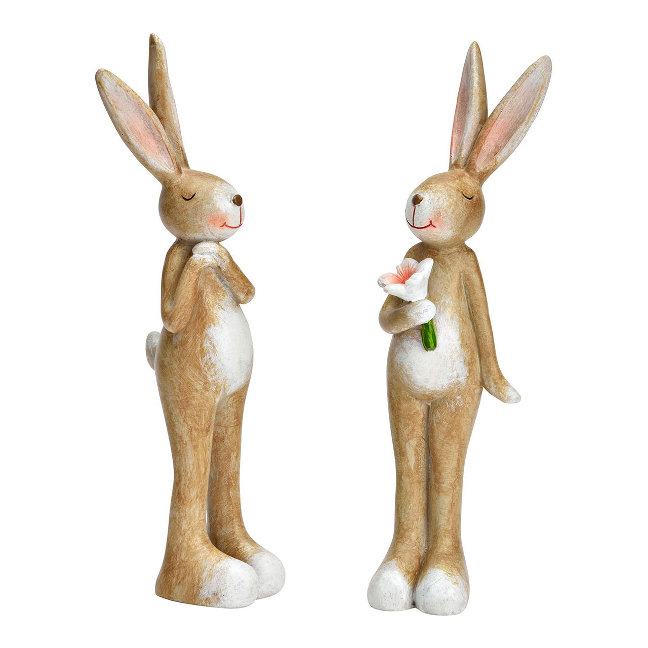 Figura de conejo de poliéster, 2 pliegues, beige (A/A/A) 4x19x4cm Figura de conejo de poliéster, 2 pliegues, beige (A/A/A) 4x19x4cm