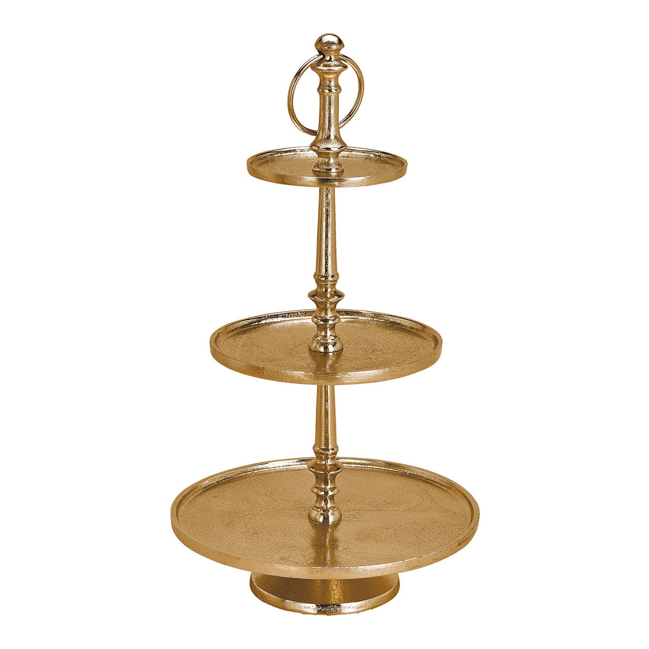 Etagere in metallo dorato a 3 livelli (H) 13/19/28x55cm