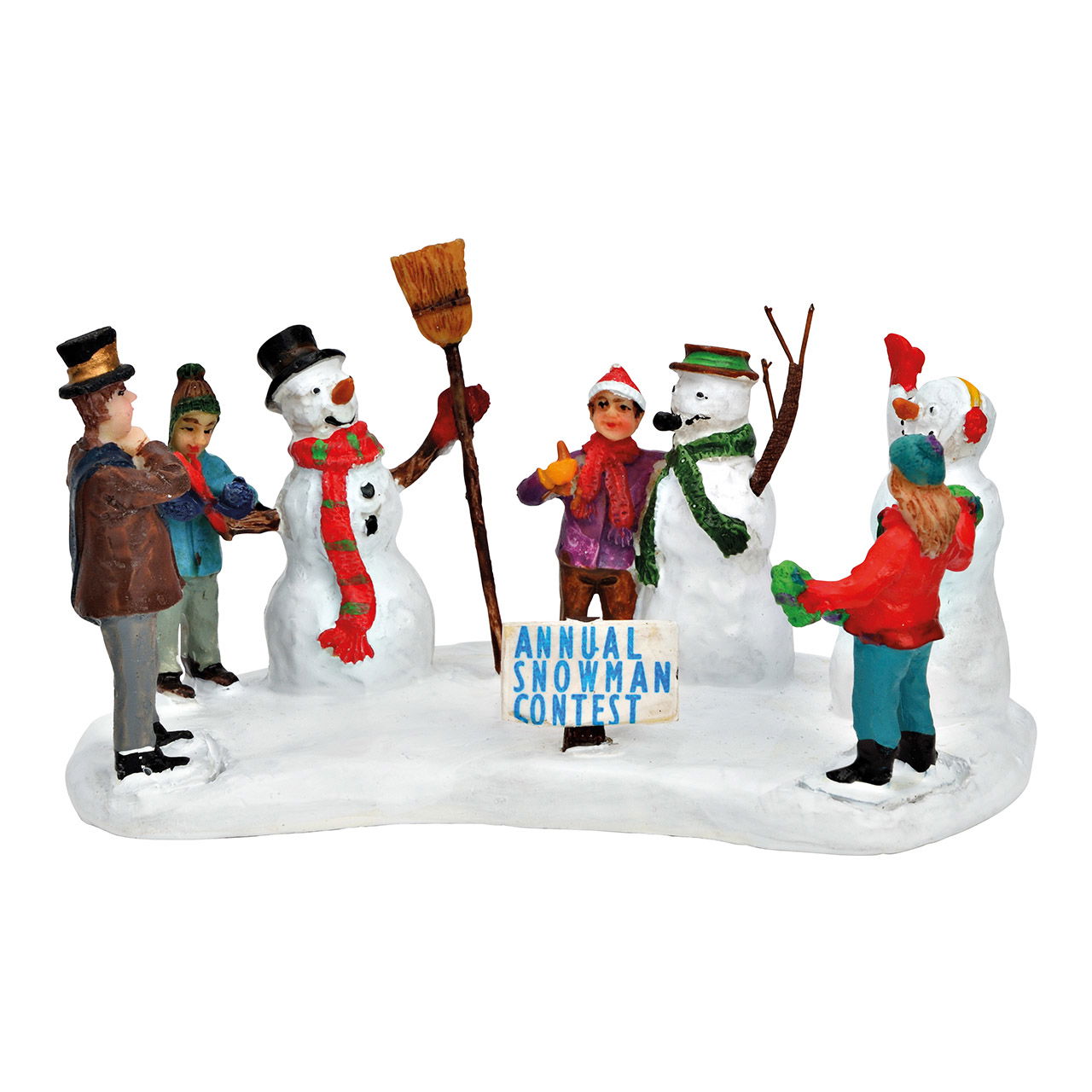 Figurines miniatures Bonhomme de neige concours en poly multicolore (L/H/P) 13x7x7cm