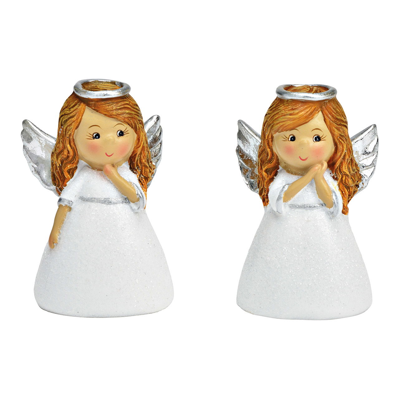 Decorative Christmas angel made of poly, white, 2 assorted, (W/H/D) 4x8x4 cm