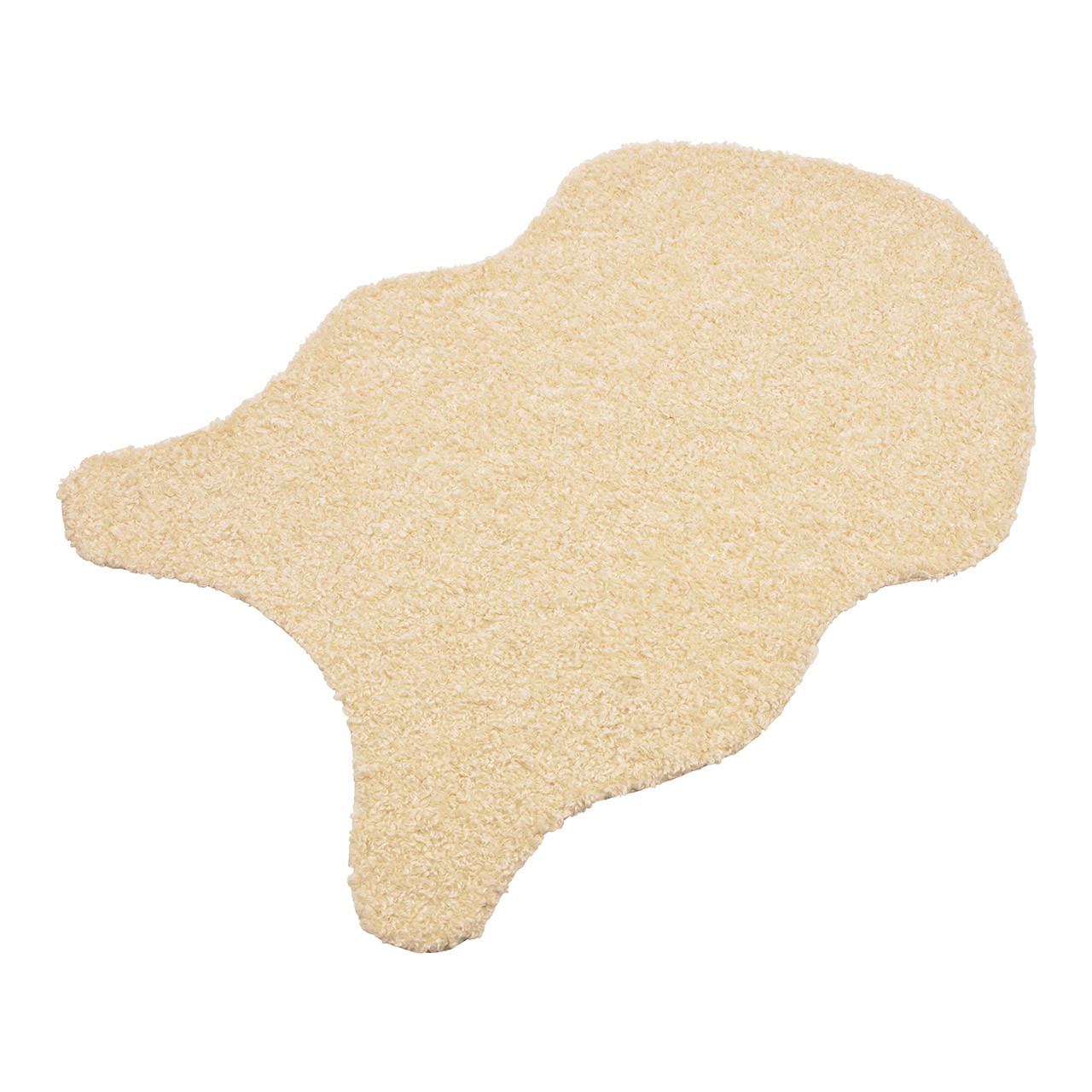 Kunstfell aus Polyester beige (B/H) 90x60cm Badezimmerteppich, cremefarben, Felloptik, weich, unregelmäßige Form