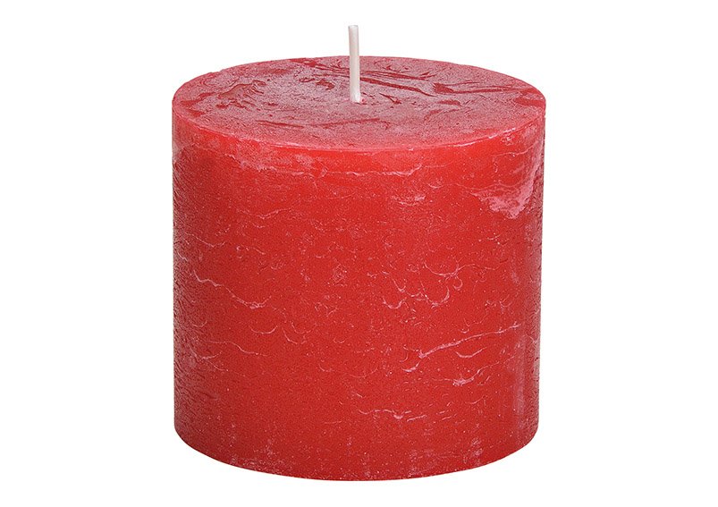 Candle 10x9x10cm, made of wax, red