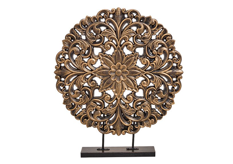 Display stand flower stand wood black/gold 40x45x7cm