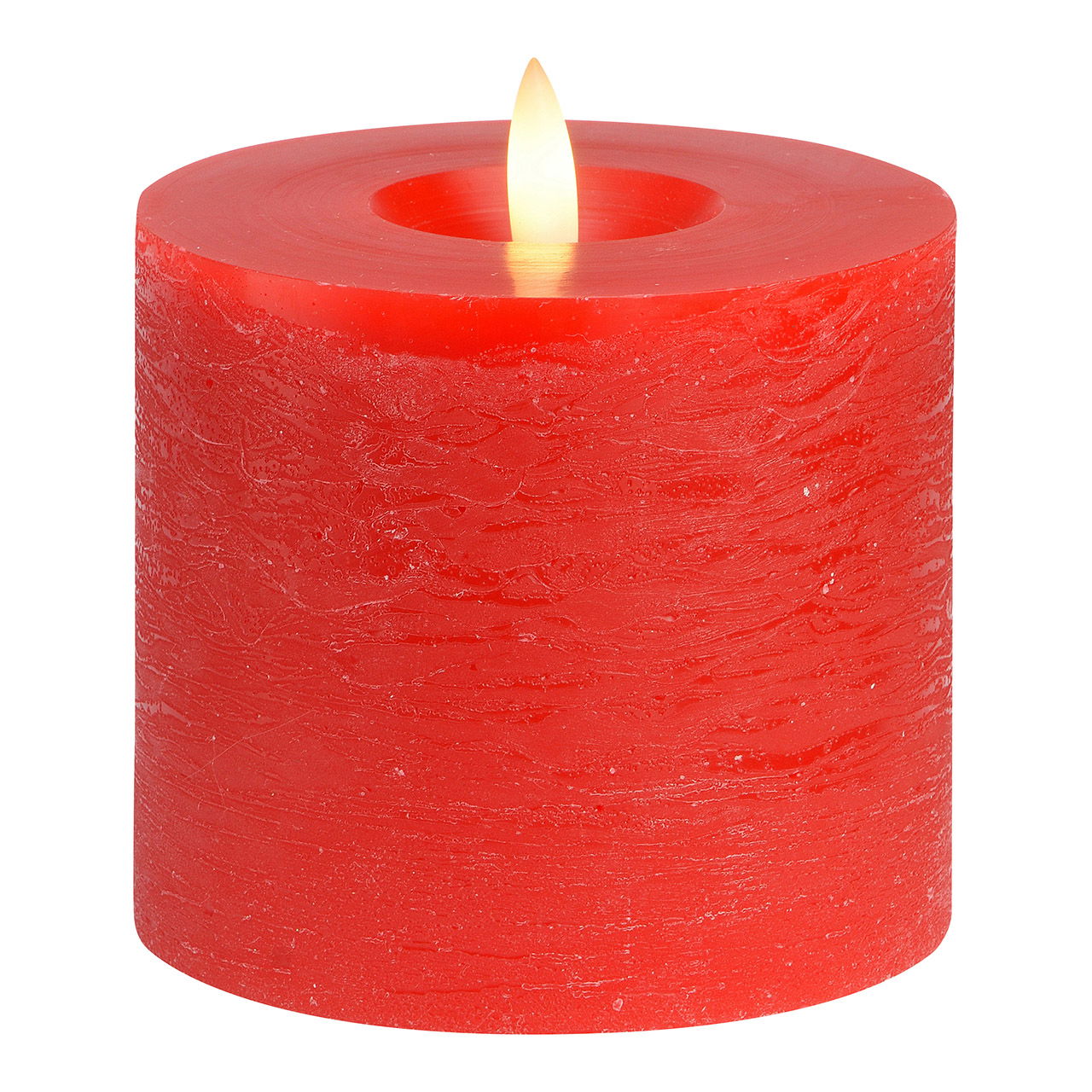 Candle LED red, flickering light, exclusive 3xAA made of wax (W/H/D) 10x9x10cm