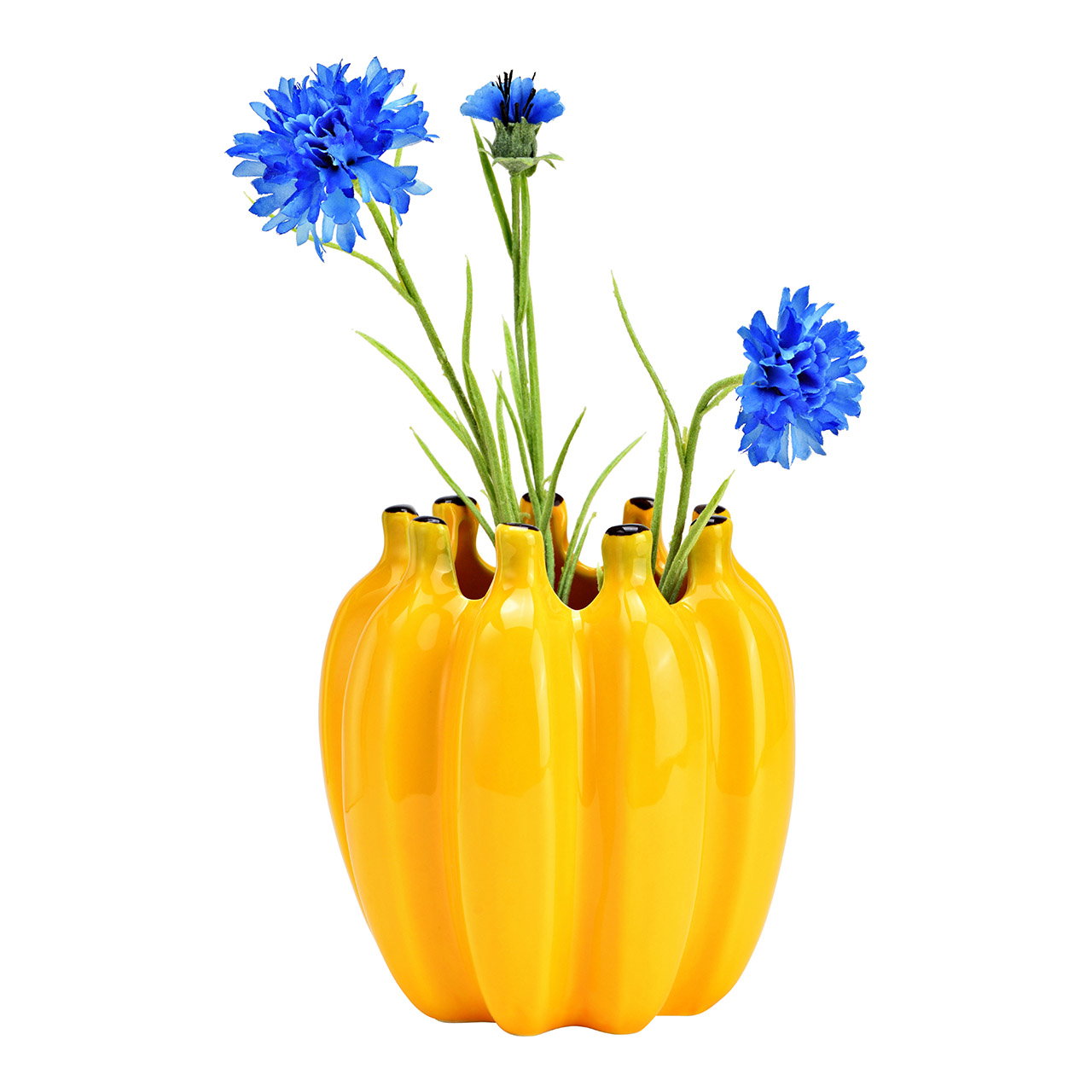 Ceramic banana vase (for dried flowers only), yellow (W/H/D) 14x15x14cm Ceramic banana vase (for dried flowers only), yellow (W/H/D) 14x15x14cm