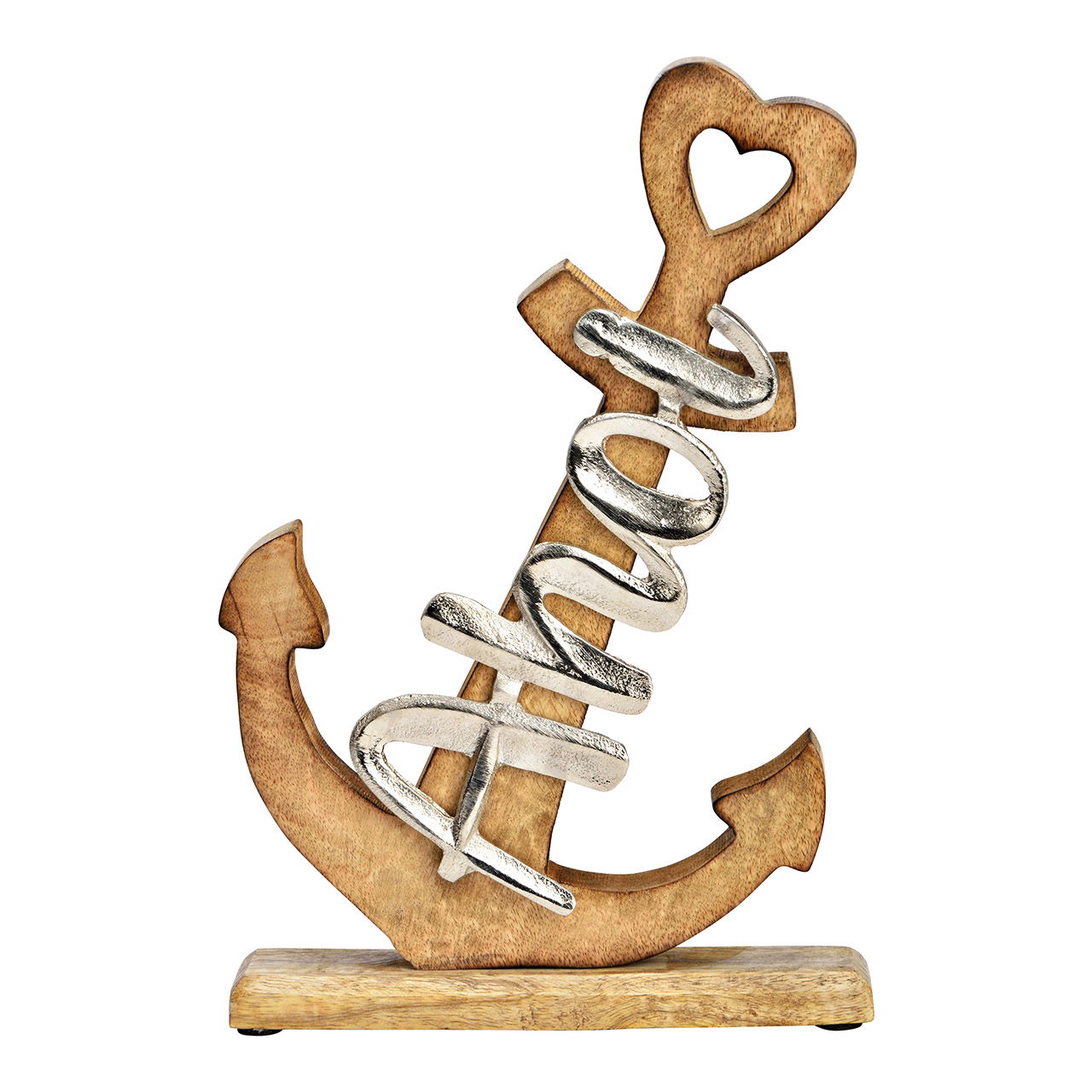 Anchor stand Anhoi made of mango wood/metal natural (W/H/D) 20x30x5cm Elektronik, Hardware, Rauchrohr, Haken