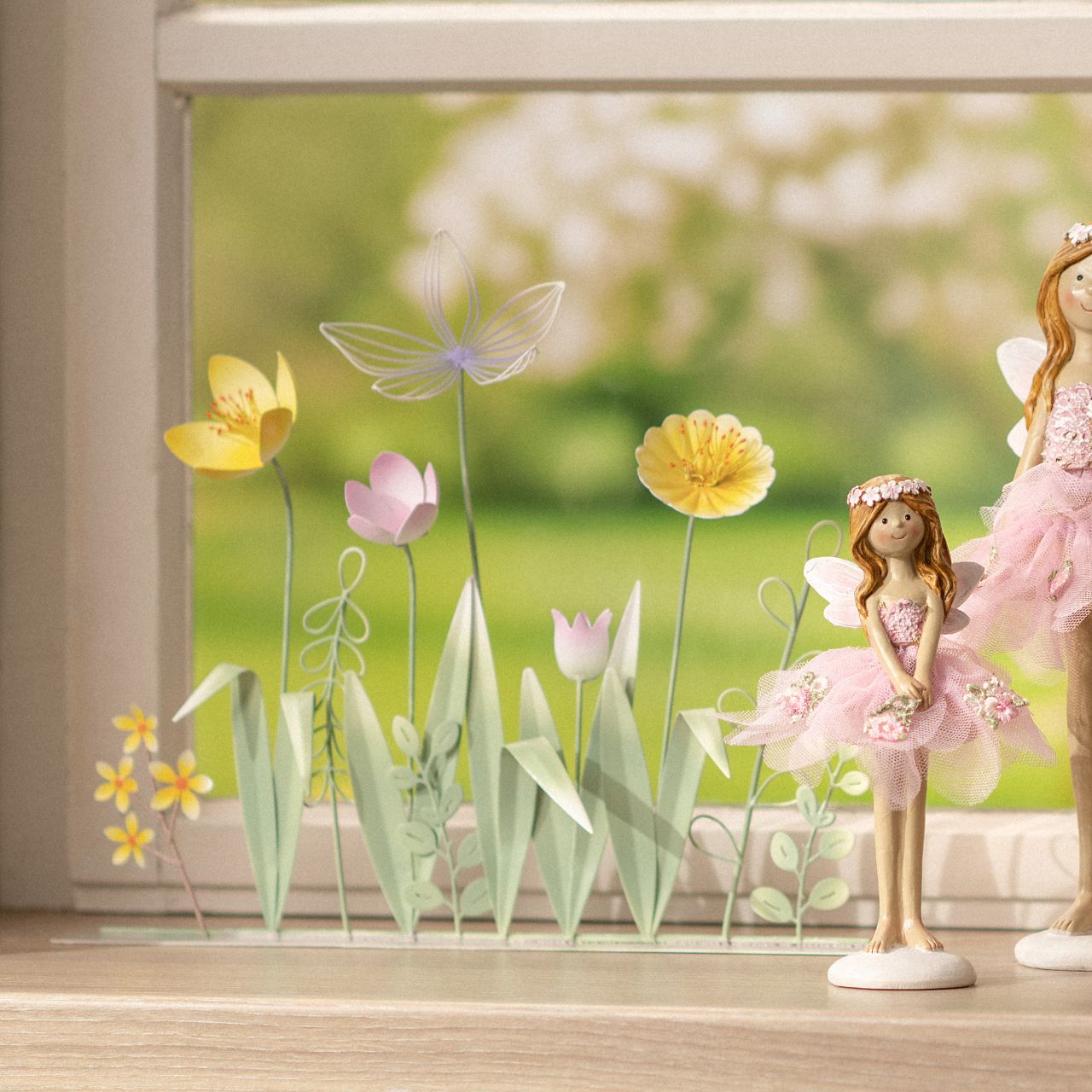 Blumen aus Metall, Bunt (B/H/T) 30x23x4cm Blume, Pflanze, Blumen-Arrangement, Ikebana, Kunst