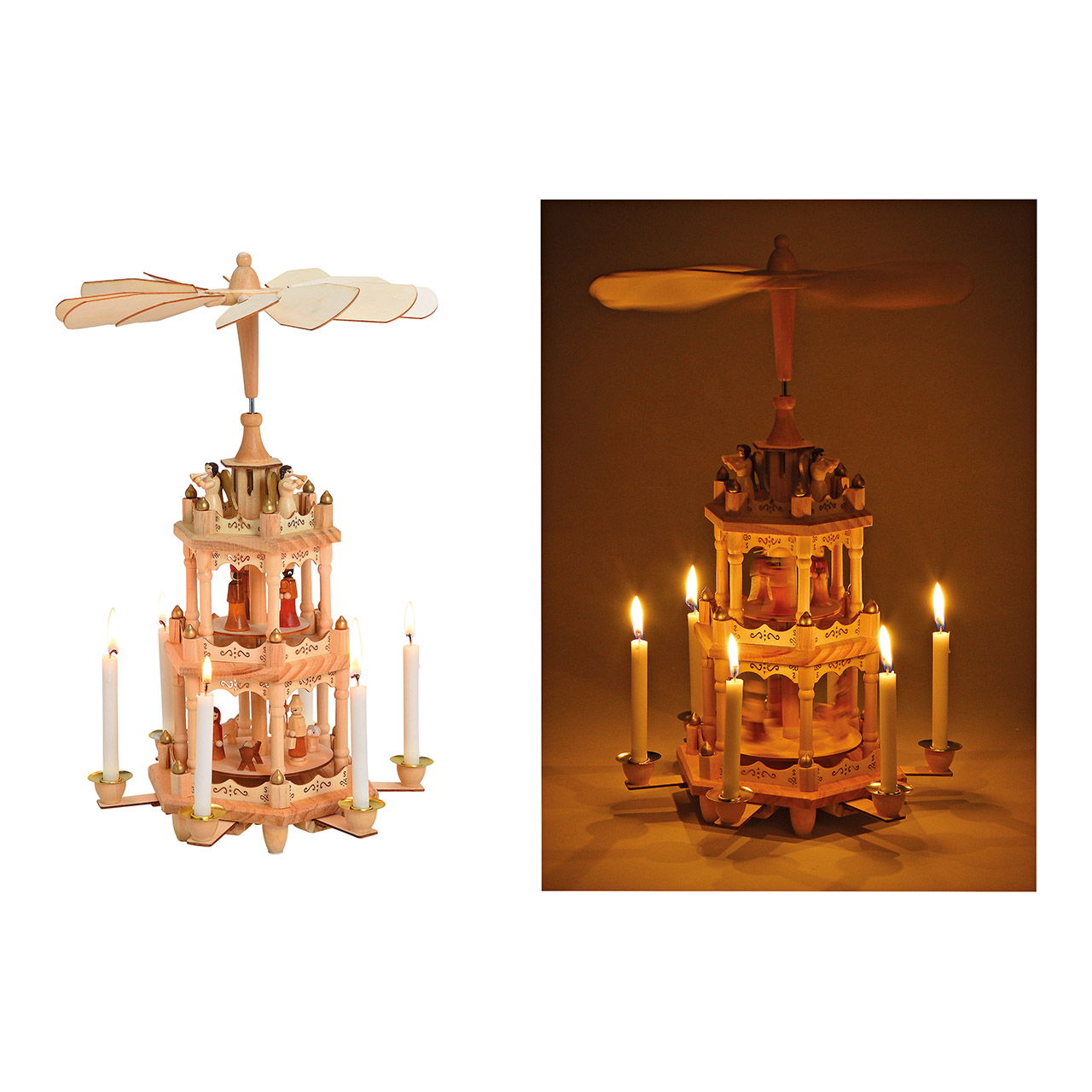 Piramide di Natale in legno naturale (L/H/D) 16x38x16cm Piramide di Natale in legno naturale (L/H/D) 16x38x16cm