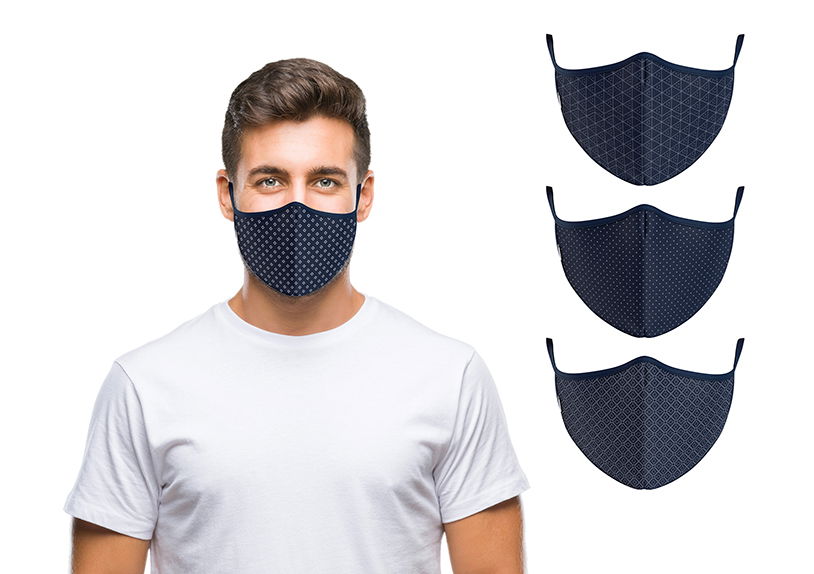 Mund-Nasen-Maske Business aus Poly Bunt 3-fach, (B/H/T) 12x12x1cm Mund-Nasen-Maske Business aus Poly Bunt 3-fach, (B/H/T) 12x12x1cm