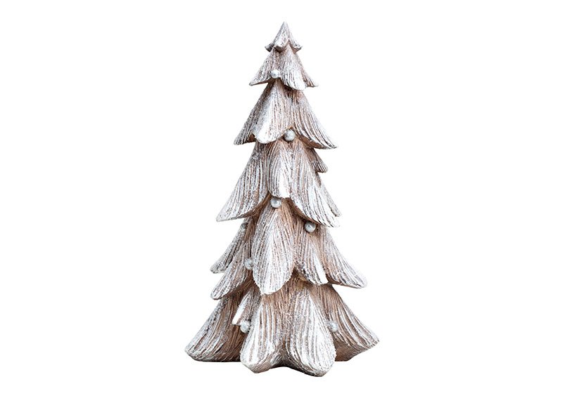 Albero di Natale con glitter in poli bianco (c/h/d) 16x29x16cm