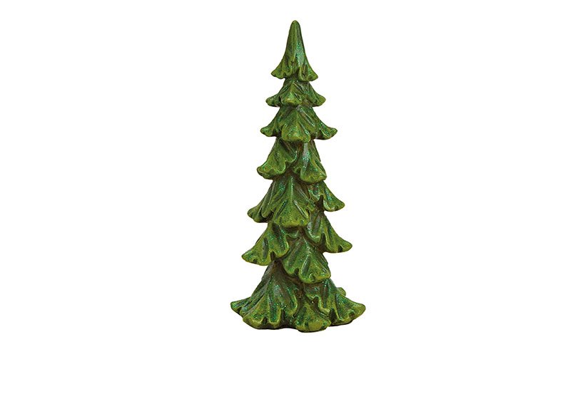 Green poly fir tree 7x16x6cm