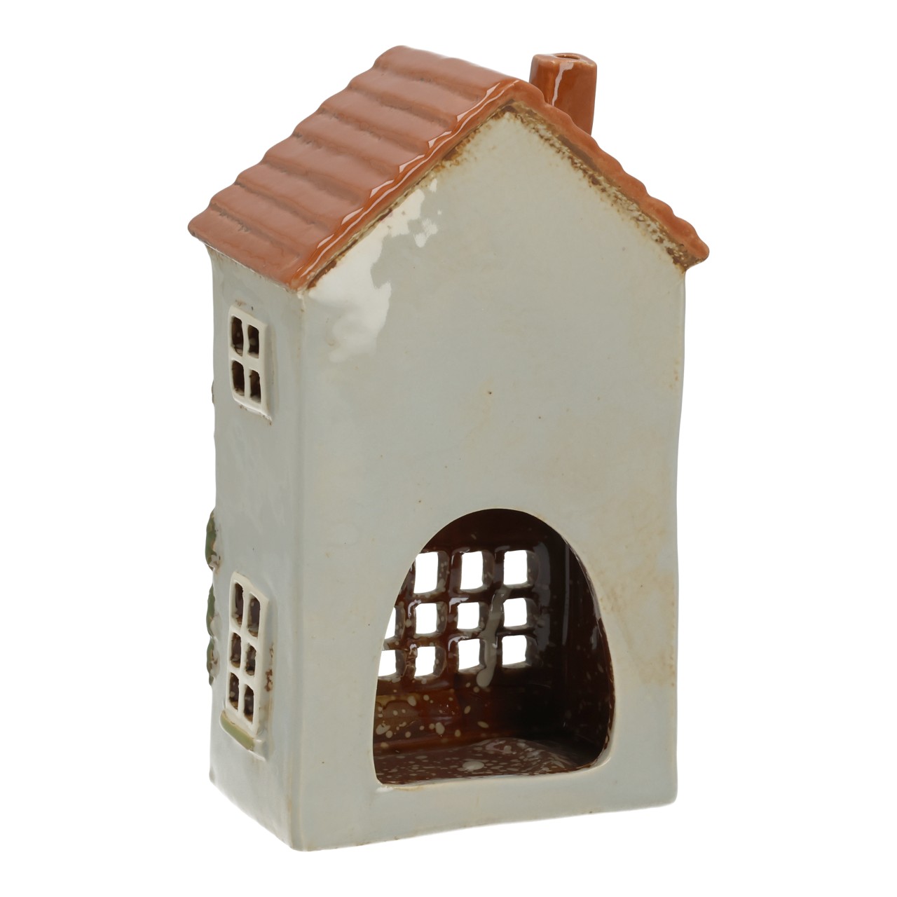 Lanterna a forma di casetta “The Book” in terracotta colorata (L/A/P) 13x21x8 cm Figurine, House decor, Keramik, Buchhaus, Miniatur