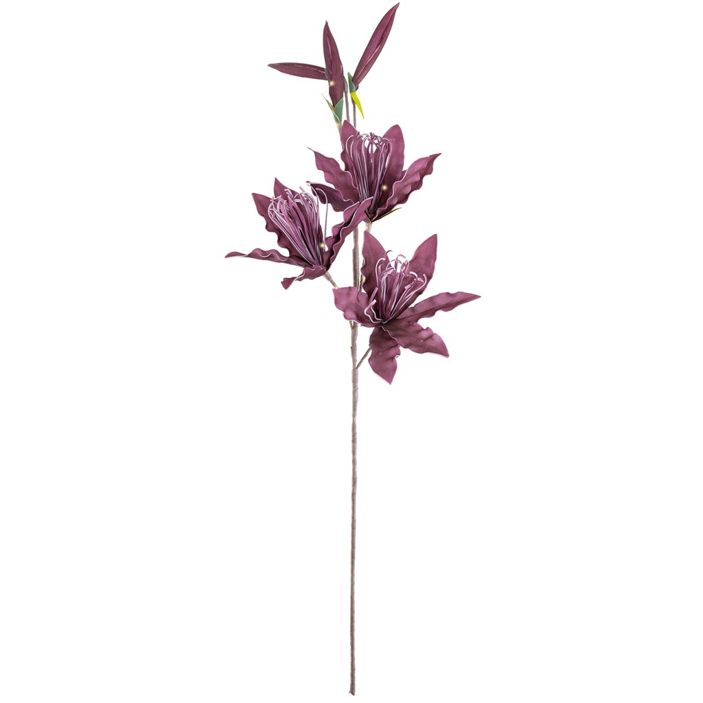 Deko-Blume, mit LED, Timer, (3xAA, nicht beinh.), Kunststoff, 120cm, 1  Stck, lila | 10061841