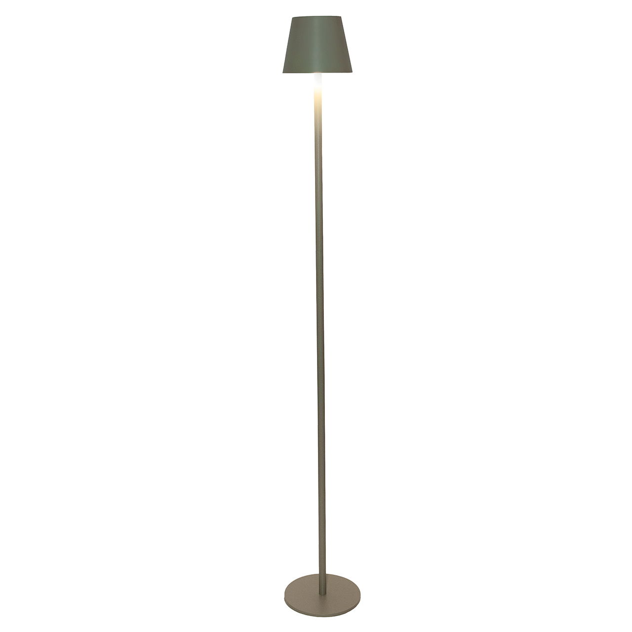 Lampada da terra alta LP44 LED bianco caldo dimmerabile incl. cavo di alimentazione USB 200cm 1,2M in metallo, oliva opaco Lampe, Lampenschirm