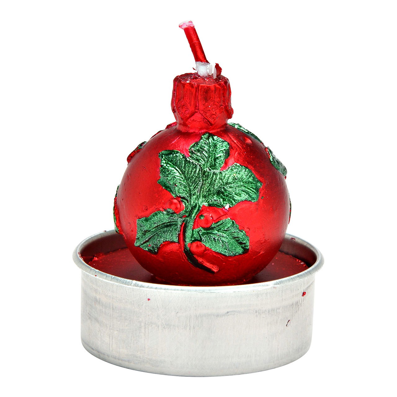Portacandelitas Navidad 4x5x4cm de cera, set de 6, rojo (A/A/P) 14x6x9cm