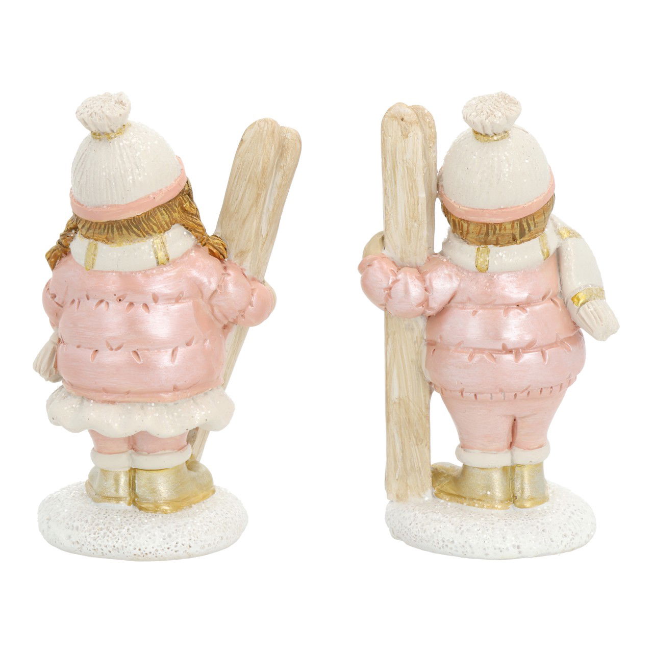 Niña con esquís de poli Rosa/rosa 2 surtidos (A/A/D) 6x11x5cm Figur, Baby, Person