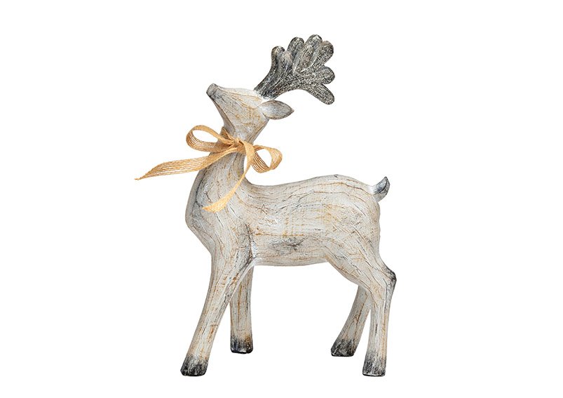 Deer from poly gray (W/H/D) 17x26x8cm