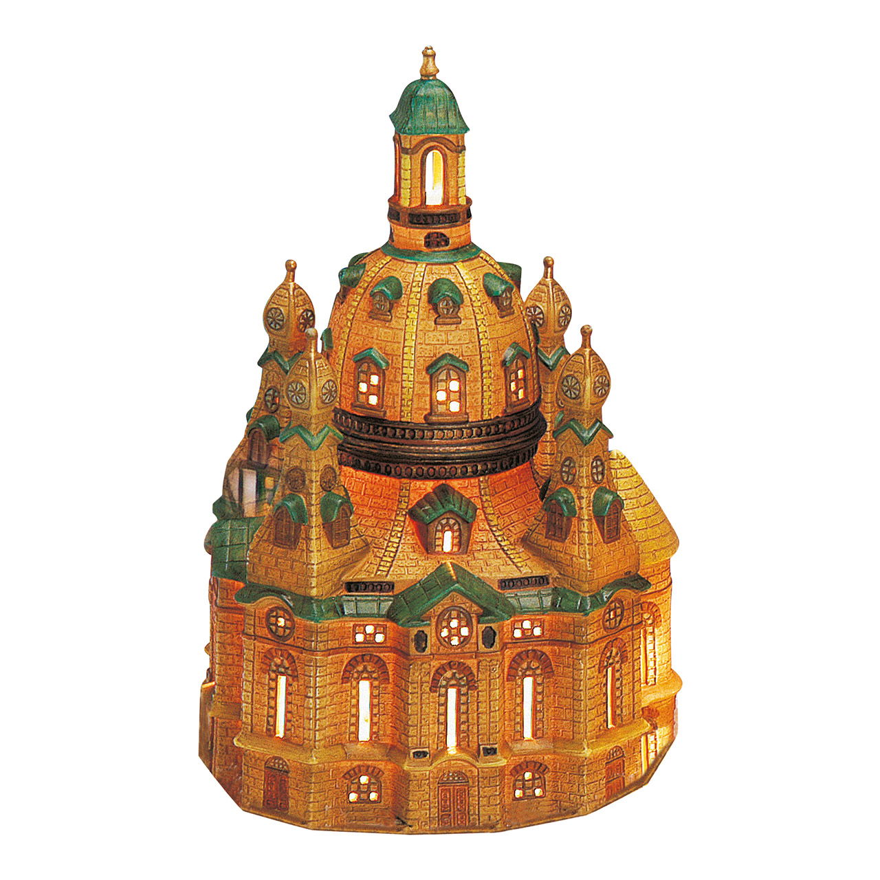 Wurm Lichthaus Frauenkirche Dresden aus Porzellan, Bunt (B/H/T) 24x36x23cm